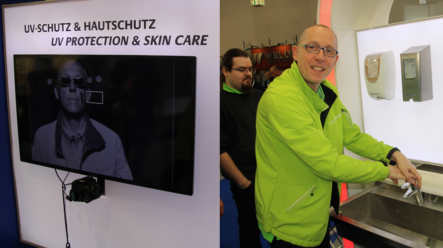 Hätten Sie ihn auf dem linken Foto erkannt? So cool kann Herr Schülzky aussehen, wenn es drauf ankommt. Lifetest von Sonnenschutz und neuer Reinigungsseife. (Foto © DKB)