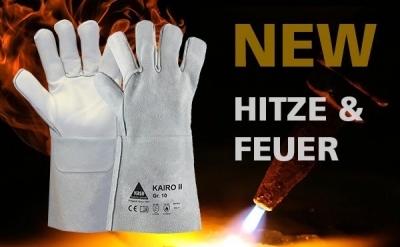 Robuster Schweißerhandschuh aus Spaltleder, Zeigefinger und Innenhand aus Narbenleder (Foto © Hase Safety Gloves GmbH)